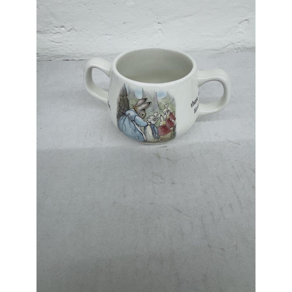 Peter Rabbit Wedgwood Child's Double Handled Cup Beatrix Potter Vtg‎